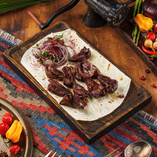 Шашлык из&nbsp;бараньего сердца — Ресторан Халиф